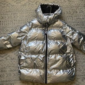 Ivy Park silver metallic puffer jacket
